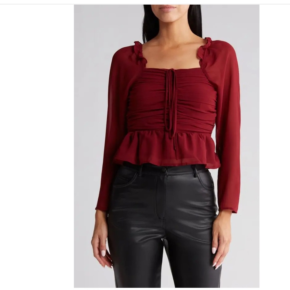 VIGOSS Ruffle Chiffon Top new with‎ tags size medium